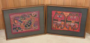 lot 125H image: Pair of Framed Mola Textiles from Panama