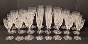 lot 128 image: Vintage Cut Crystal Wine Glass Set