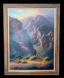 lot 4 image: Large Native American Oil on Canvas Painting by Charles H. Pabst