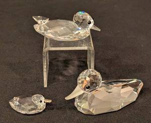 lot 147 image: Three Swarovski Crystal Duck Figurines