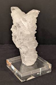 lot 330H image: Clear Quartz Rock Sculpture on Lucite Base