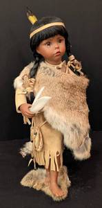 lot 338 image: Porcelain Native American Doll