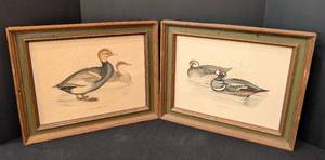 lot 340 image: Pair of Framed Vintage Duck Prints