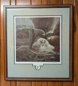 lot 344 image: Loving Majesty Golden Eagle Print by Mario Fernandez
