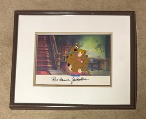 lot 489H image: Scooby Original Reproduction Cel with Photographic Reproduction Background