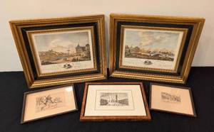 lot 413H image: Assorted Vintage Framed Prints and Etchings