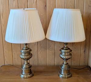 lot 294 image: Pair of Stiffel Brass Table Lamps