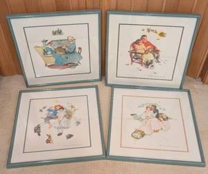 lot 297 image: Four Framed Norman Rockwell Artist Proof Prints