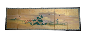 lot 155B image: Large Six Panel Chinese Silkscreen Painting