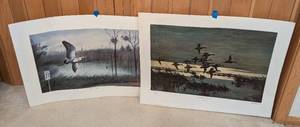 lot 475 image: Pair of Unframed Les Kouba Prints