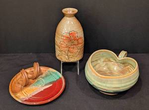lot 481H image: Assorted Decorative Artisan Crafted Pottery