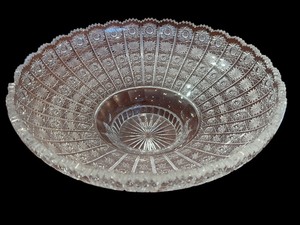 lot 51 image: Bohemian Czech Crystal 14 Round Bowl Hand Cut Queen Lace Bowl