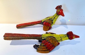 lot 161 image: Two Mid Century Colorful Ceramic Bird Figurines