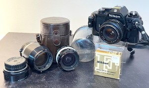 lot 220 image: Vintage Nikon Film Camera with Lens