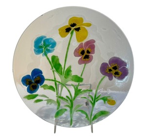 lot 227 image: Fused Art Glass Floral Design Plate