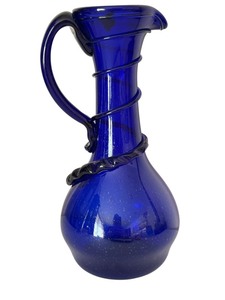 lot 569 image: Vintage Hand Blown Cobalt Blue Pitcher