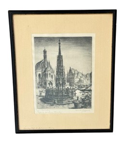 lot 97CC image: Vintage Framed Etching by Ernest Zipperer