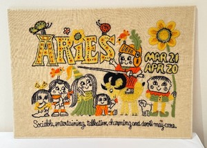 lot 58C image: Retro Aries Needlepoint
