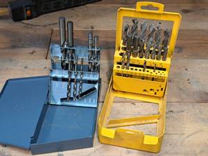 lot 54 image: Lot of (2) Drill Bit Sets with Metal Storage (partial)