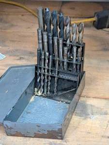 lot 55 image: Lot of (1) Drill Bit Set in Metal Storage (partial)