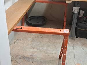 lot 40 image: Lot of (2) Metal Fold-Up Sawhorses