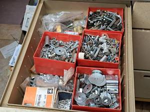 lot 105 image: Hardware - Nuts, Bolts, Washers, Screws, Wire Nuts
