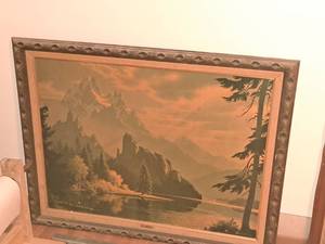 lot 178 image: Wall Art - Mt. Paradise by P. Detlefsen , FramedSingle Matte