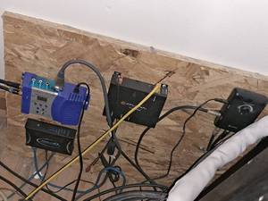 lot 198 image: Lot of (4) AV Components - Antop Antenna Amplifier, Atlona AT-HDVS-150-RX, HDMI RF Modulator, Universal Devices and Cables for each component