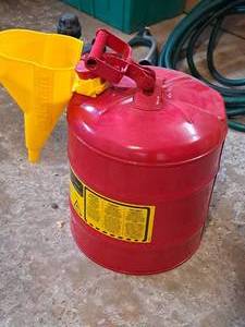 lot 300 image: Justrite 5-Gallon Metal Safety Fuel Can