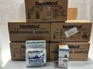 lot 12 image: 5 Cases (Approx 75 Boxes With Bottles & Packets) NEW NeilMed M050124 Sinus Rinse by Dr. Mehta All Natural Sinus Relief Saline Soothing Nasal Rinse - Perfect For This Winter Season