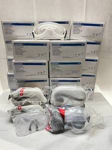lot 15 image: MSRP $400 Lot of 29 NEW Molnlycke 1701  Protective&nbspSafety Barrier Clear Lens, Adjustable Strap Goggles - Protects from Chemical Splash, Dust, Smoke -Can be worn comfortably over eyeglasses