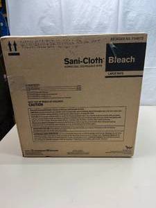 lot 18 image: 1 Case (12 canisters - 65 wipes per canister) NEW P54072 Sani-Cloth Bleach Germicidal Disposable Wipes - Large
