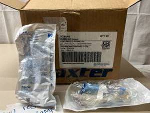 lot 20 image: MSRP $350  1 Case (48 each) NEW Baxter 2C8546 Clearlink System Continu-Flo Solution Set -IV Solution Set Continu-Flo 60 DropsmL Minidrip Male LL Exp 725