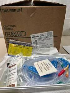 lot 21 image: MSRP $600  1 Case NEW Bard A303316A SureStep Single-Use Sterile Foley Tray System - 16FR - Exp 1125