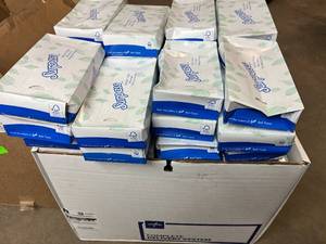 lot 24 image: Lot Of 75 Boxes NEW Surpass Brand Facial Tissues - Some Boxes Dented Etc...