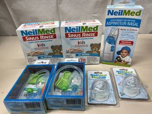 lot 59 image: Lot of NEW NeilMed Babies & Kids Nasal-Oral, NasaBulb, Nasal Aspirators and Gentle Saline Rinse