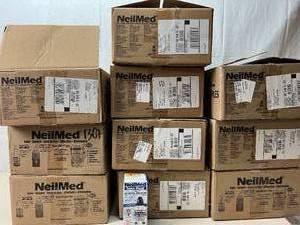 lot 61 image: 130 Individual Boxes NEW NeilMed M040124 Sinus Rinse by Dr. Mehta All Natural Sinus Relief Soothing Saline Solution - 8 oz. Squeeze Bottles and Premixed Packet