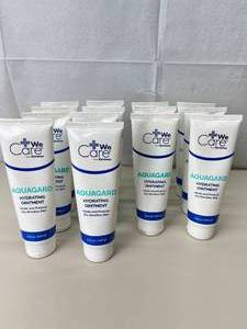 lot 95 image: MSRP $100  Lot of 14 NEW We Care from Dynarex 3.75 oz. Aquagard Hydrating Ointments - Heals and Protects Dry Sensitive Skin Exp 1025