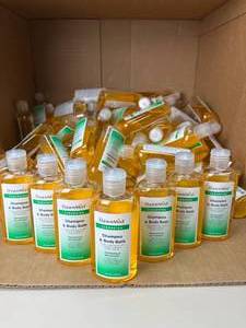 lot 99 image: Lot of 96 NEW DawnMist 4 oz. Travel Size Gentle Formula pH Balanced Cleansing Shampoo & Body Baths