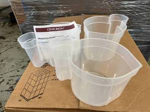 lot 72 image: MSRP $1000  10 Cases (24 - 40oz pitchers per case) NEW Centurion GR100150ST Sterile Graduated Pitchers With Easy Grip Handle - Many Uses Around The Garage, Warehouse, Painters & Gardens For These Pitchers