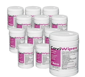 lot 25 image: MSRP $200  1 Case (12 Canisters) NEW Metrex 13-1100 CaviWipes Disinfecting Towelettes