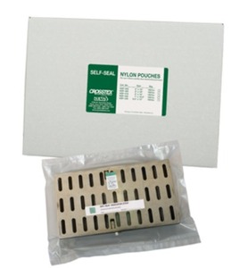 lot 46 image: MSRP $600  12 Boxes (100 each per box) NEW Crosstex NSP-430 100-Pack 9.5 x 13 Self-Seal Nylon Pouches