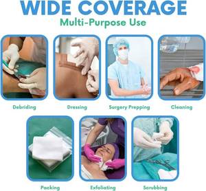 lot 74 image: 1 Case (2000 each) NEW Tidi 942044&nbspOmnisorb II Large Size 4 x 4 Thick 4-Ply Non-Woven Closed Weave Sponges - White&nbspSoft Gauze Sponges -Dental & Esthetic Wipes - All Purpose Medical Gauze Squares for First Aid, Surgical, Wound Dressing