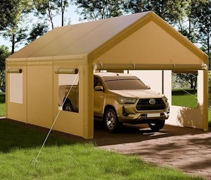 lot 79 image: Heavy Duty Carport with Sidewalls - White, 12x20 Vehicle Storage