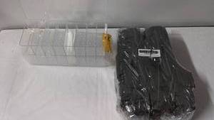 lot 122 image: Set of 3 Plastic Storage Organizers - Clear and Black