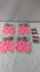 lot 127 image: Set of 4 Silicone Molds with Colorful Accessories and 10 60 Tape Measures