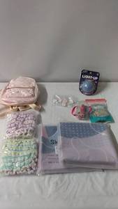 lot 130 image: Assorted Beauty and Bath Items Lot - Includes Bath Bomb, Backpack, Lip Gloss and More