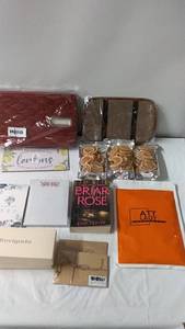lot 134 image: Mixed Lot including Crafting Supplies, Book, and Snack Items