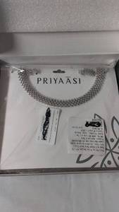 lot 142 image: Priyaasi Silver Color Necklace with Elegant Design - Modern Traditional Jewelry