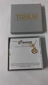 lot 145 image: Cancer Zodiac Sign Necklace in Gift Box - Gold Plated